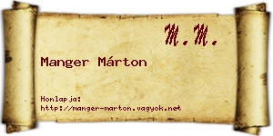 Manger Márton névjegykártya