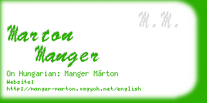 marton manger business card